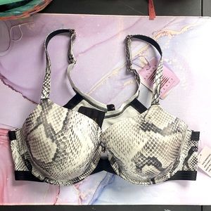Savage X Fenty by Rihanna NWT Black Snakeskin Print Bra 42C